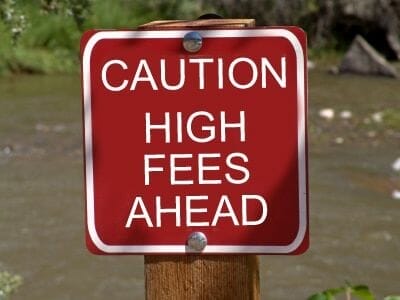 caution high fees ahead sign