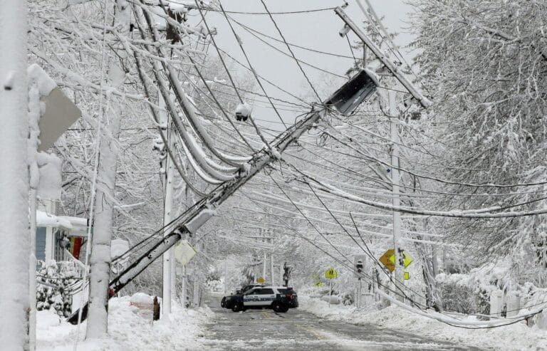 winter storm power lines power outage