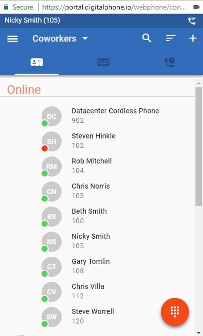 webphone contacts